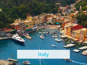 Italian harbor with boats