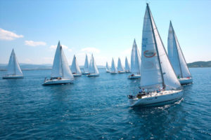 Several sailing boats