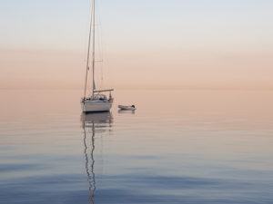 sailing yacht in the sea