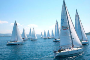 Regatta with sailing boats