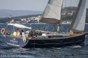 Sailing yacht at sea