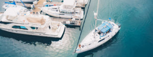 Bareboat on a harbor